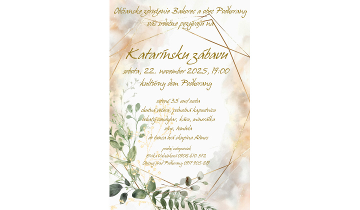 Pozvánka - Katarínska zábava