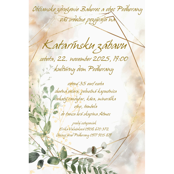 Pozvánka - Katarínska zábava