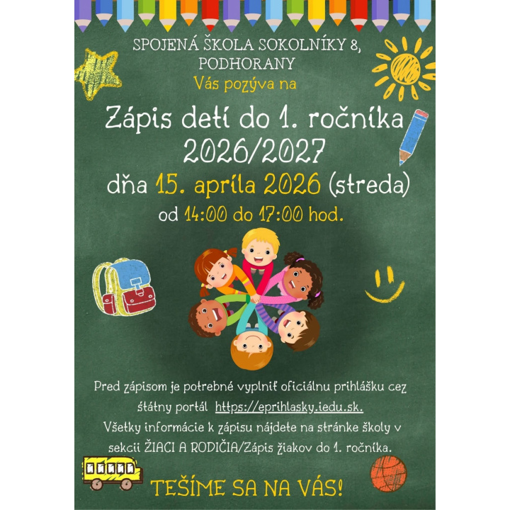 Zápis detí do 1. ročníka 2026/2027